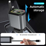 120W 4 in 1 Retractable Car Fast Charger